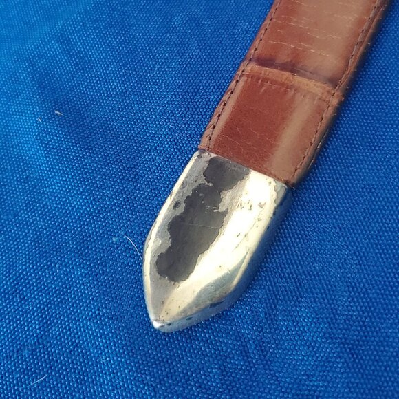 VTG Brighton Onyx Belt 38 Brown Leather Buckle Western 19407 - Picture 7 of 8